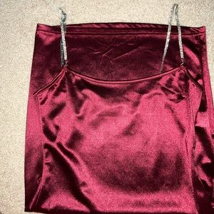 Red Body-con dress with diamond straps